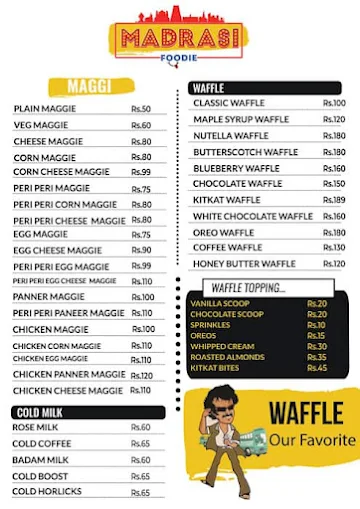 Madrasi Foodie menu 