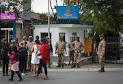 Soldiers in Johannesburg on Monday afternoon.