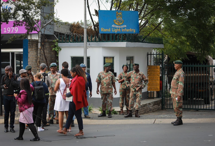 Soldiers in Johannesburg on Monday afternoon. The SANDF will assist SAPS to implement the lockdown.