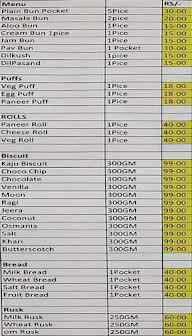 Sri Raghavendra Iyengar Bakery menu 1