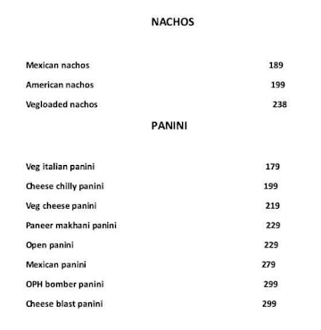 One Pinch of Happiness 
 menu 