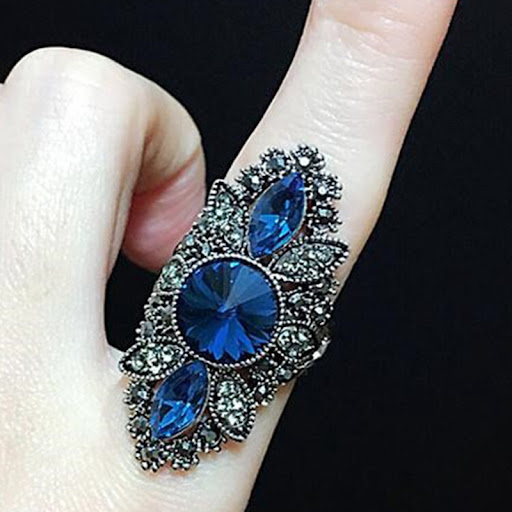 Title 3, Fashion Womens Jewelry Plated Blue Zircon Ring...