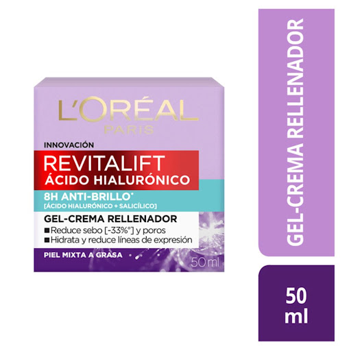 Gel Crema Loreal Paris Anti-brillo Ácido Hialurónico x 50 ml