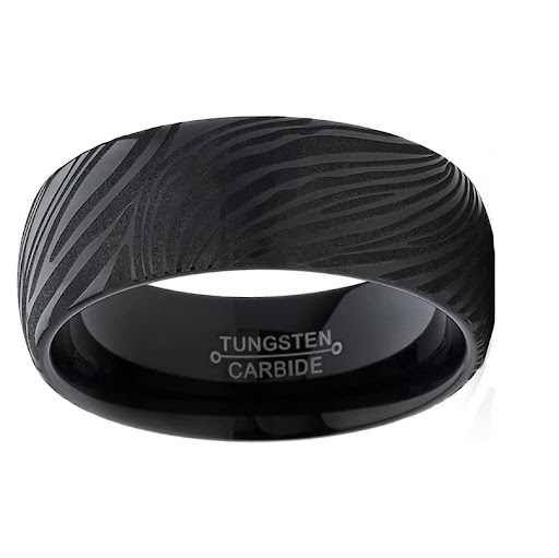 Title 4, Tungsten Gold Ring Simple Couple Ring. A durabl...