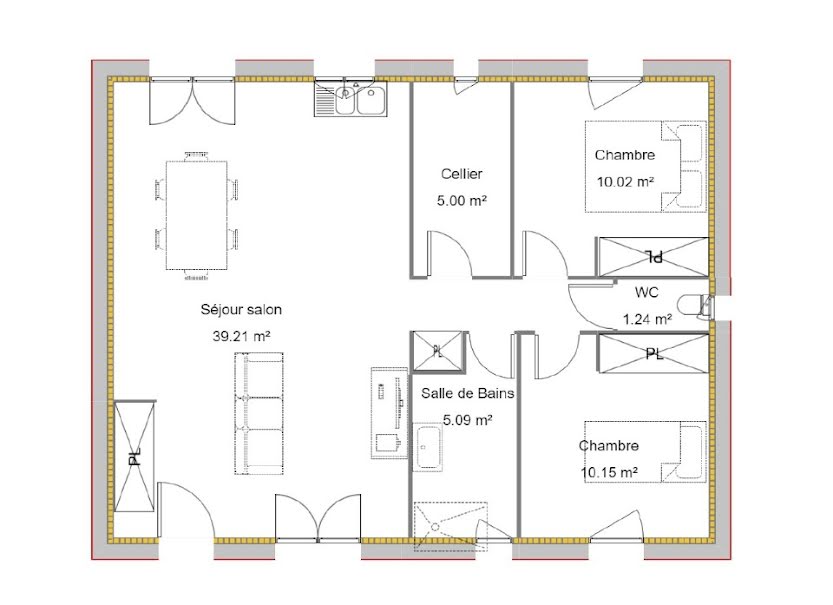 Vente maison neuve 3 pièces 70 m² à Neuvy-le-Roi (37370), 178 500 €