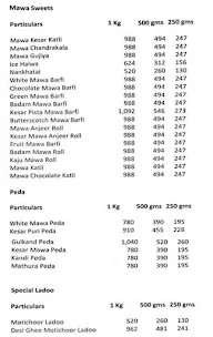 Satu's Sweets Snacks & Namkeen menu 1