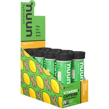 Nuun Vitamin Hydration Tablets: Ginger Lemonade with Caffeine, Box of 8