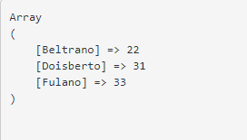 resultado ksort