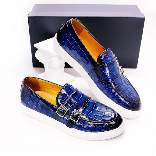 Title 4, Mens Casual Leather Shoes Double Buckle Slip O...