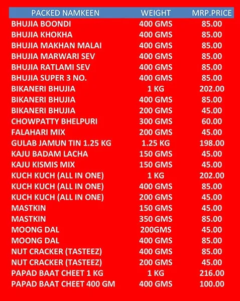 Bikaji Food Junxon menu 