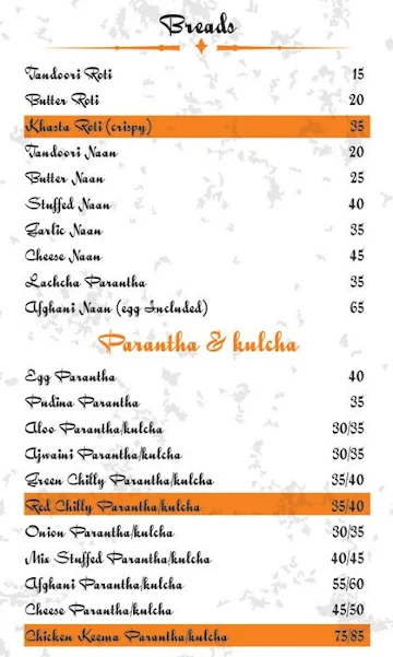 Chicken Tales menu 