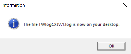 Log file on desktop