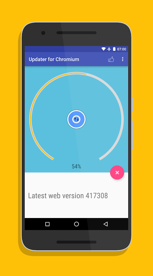 Android application Updater for Chromium screenshort