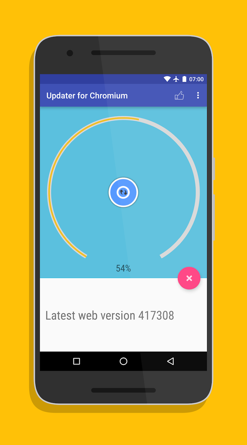 Updater for Chromium Screen 1