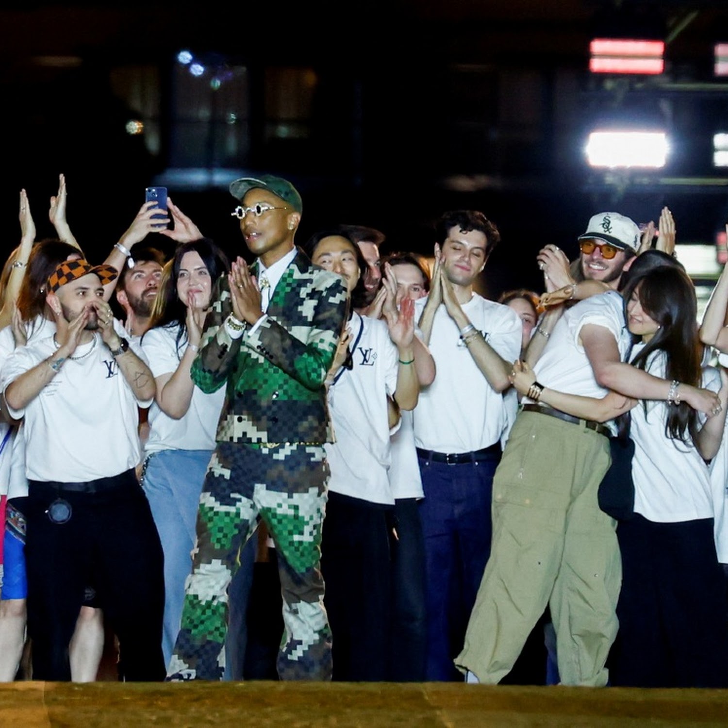 Beyonce, Jay-Z and Rihanna watch as Pharrell Williams takes over