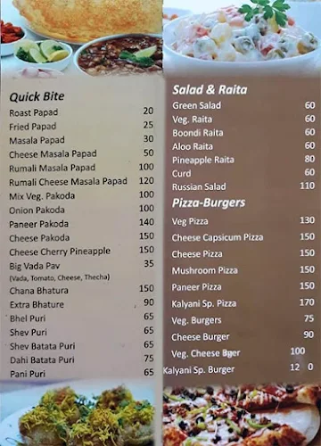 Kalyani Pure Veg menu 