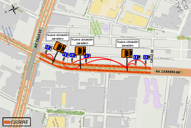 Mapa 3. Localización paraderos de transporte público