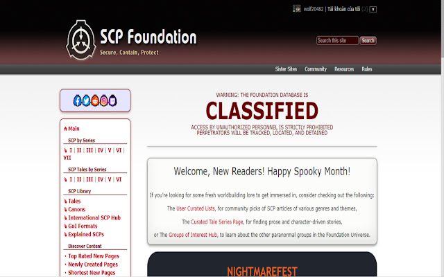 O SCP Foundation Secure, Contain, Protect SCPs Tales Library