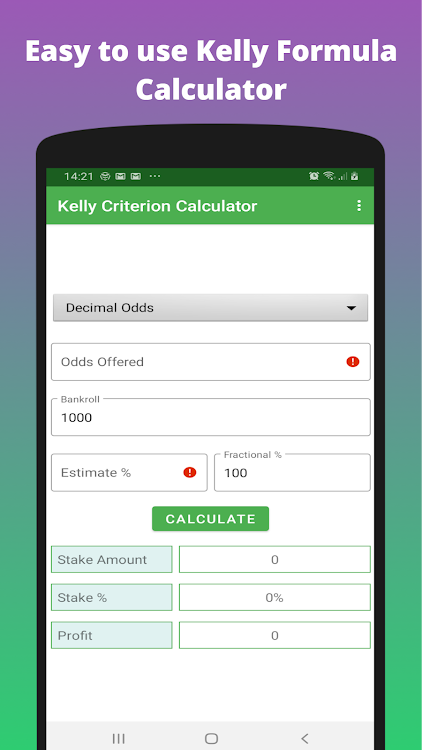 Kelly Criterion Calculator - 1.1.0 - (Android)