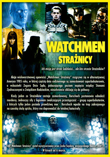 Tył ulotki filmu 'Watchmen. Strażnicy'