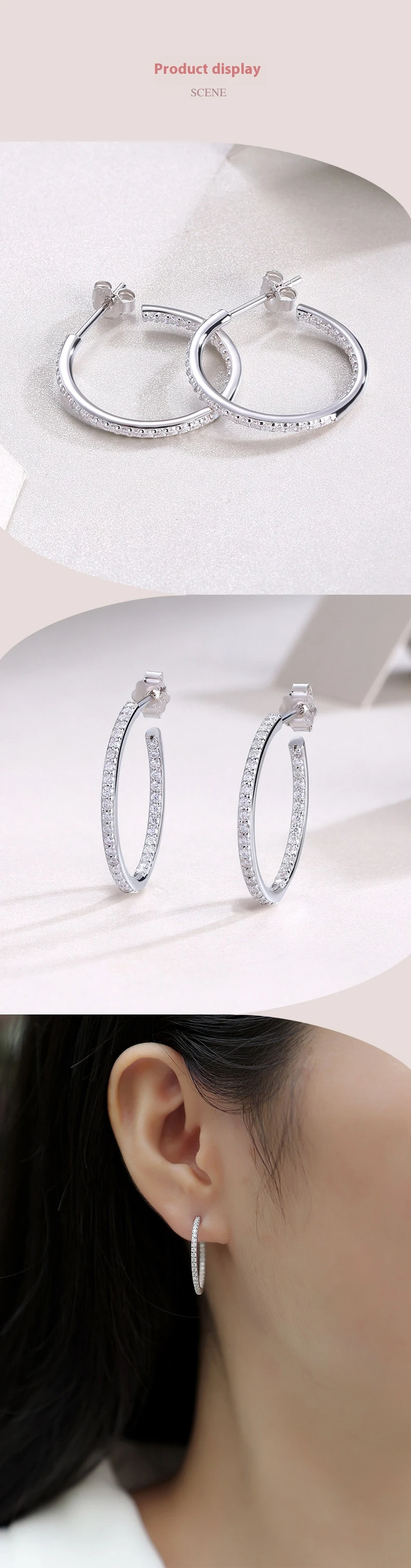 Title 2, S925 Silberband Moissanite lange Ohrringe – Ele...
