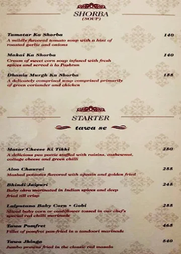Tangra - Eden Park Restaurants menu 