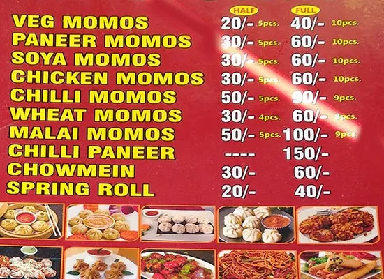 Hot & Tasty Momos Corner menu 