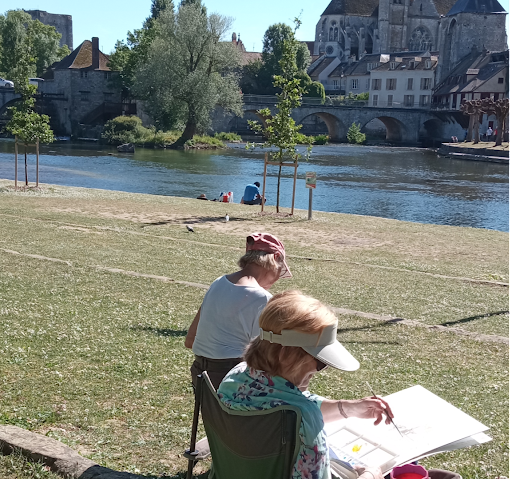 aquarelle en plein air fontainebleau Jeanne PAPA