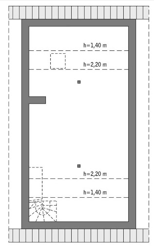 Elastyczny - C346 - Rzut poddasza do indywidualnej adaptacji (45,1 m2 powierzchni użytkowej)