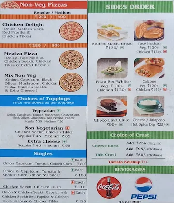 Pizza Break menu 
