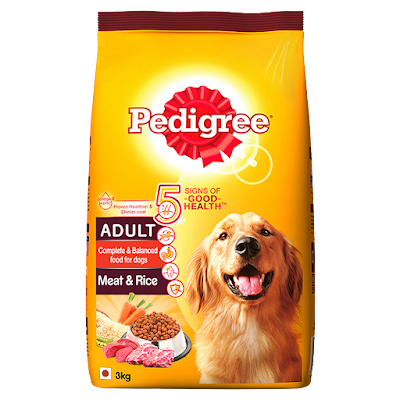 Pedigree Dry Dog Food - Meat & Rice, For Adult Dogs - 3 kg