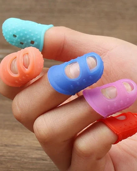 5Pcs Fingertip Breathable Elastic Silicone Strong Constru... - 0