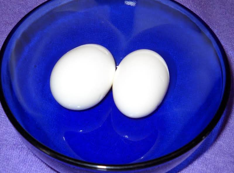 My Hard Boiled Eggs Today. Clean With No Peel Stuck To Them, And No Broken Bits Of Egg Missing. 