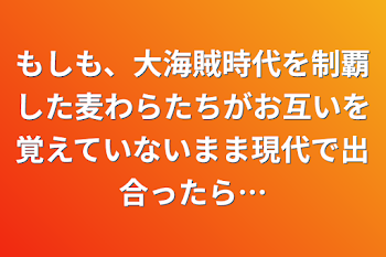 もしも、大海賊時代を制覇した麦わらたちがお互いを覚えていないまま現代で出合ったら…