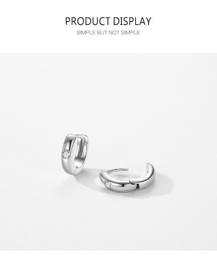 Title 6, S925 Sterling Silver Minimalist Geometric Micro...