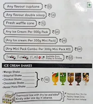 Natural Ice Cream menu 1