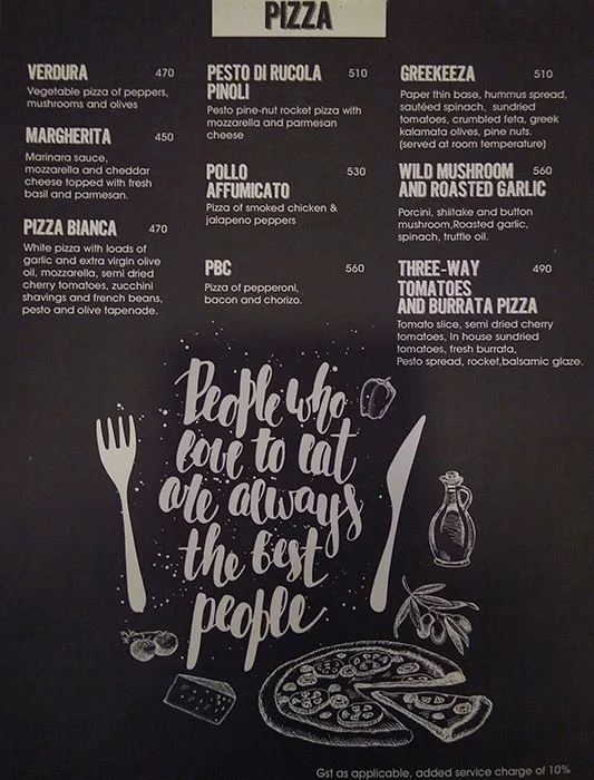 Cafe Culture menu 