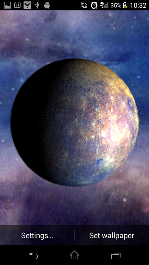 Android application Planets Live Wallpaper Pro screenshort