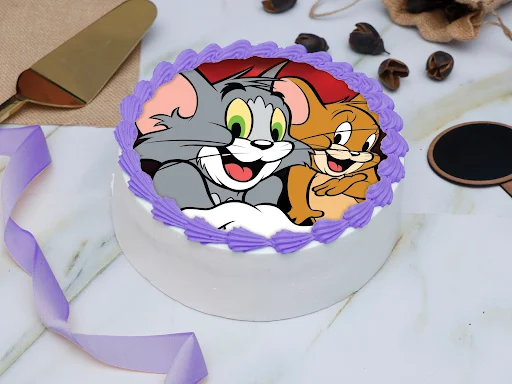 Cute Tom And Jerry Photo Cake
