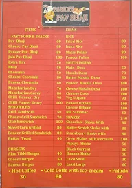 Pandit Pavbhaji menu 1