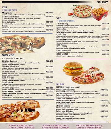 90's Boy Pizza menu 