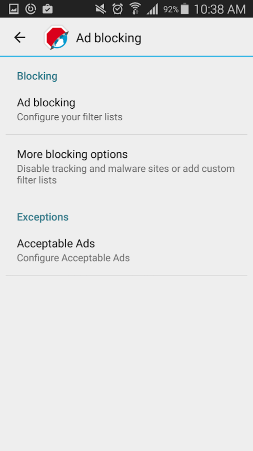    Adblock Browser for Android- screenshot  