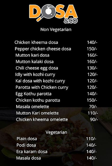 Dosa & Co menu 