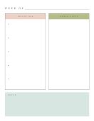 Week Priorities - Weekly Planner item