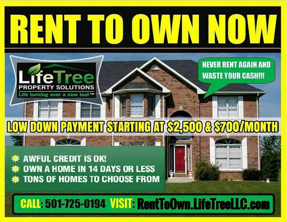 Buying A Rent To Own Home from LifeTree 501-725-0194