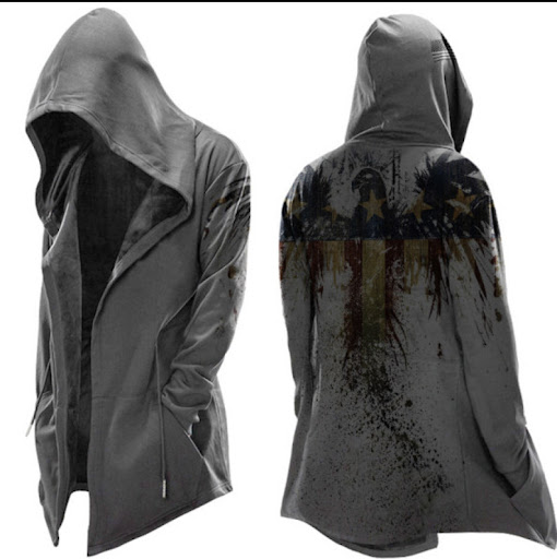 Title 3, Cloak Simple Casual Hooded Drawstring Mens Swe...