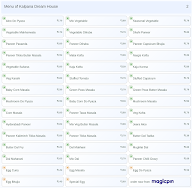 Kalpana Dream House menu 2