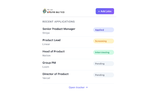 We Are Distributed – Job Tracker screenshot 1