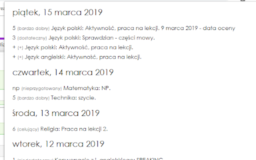 Linia czasu dla Dziennika Elektronicznego