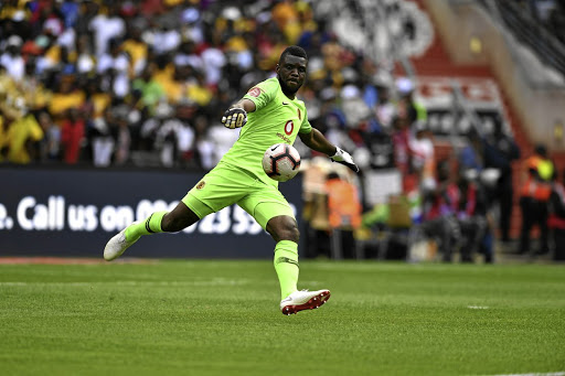 Daniel Akpeyi of Orlando Pirates during the Absa Premiership match between Orlando Pirates and Kazier Chiefs at FNB Stadium on February 09, 2019 in Johannesburg, South Africa.